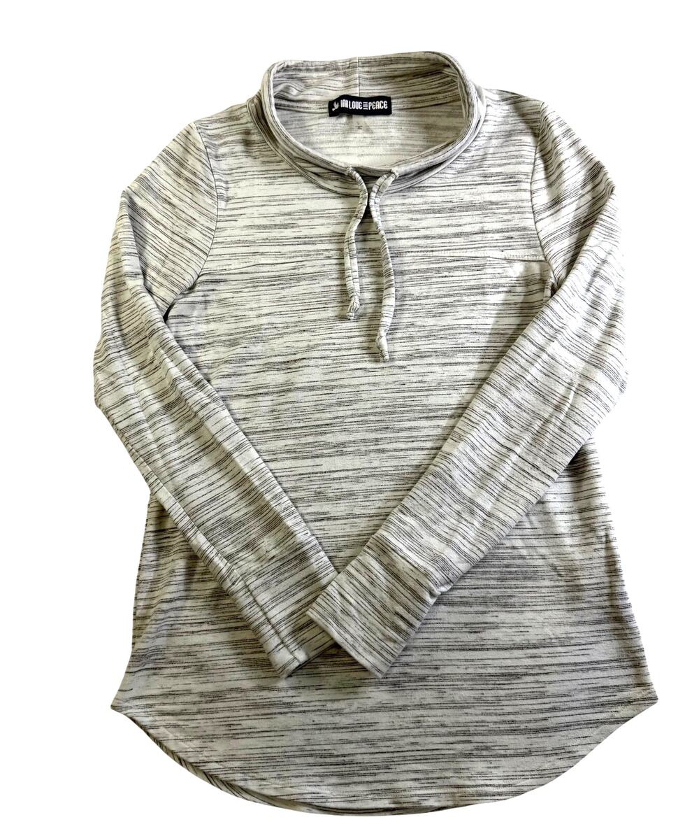 Ink Love And Peace Women's Gray & White Long Sleeve Top- Size Small